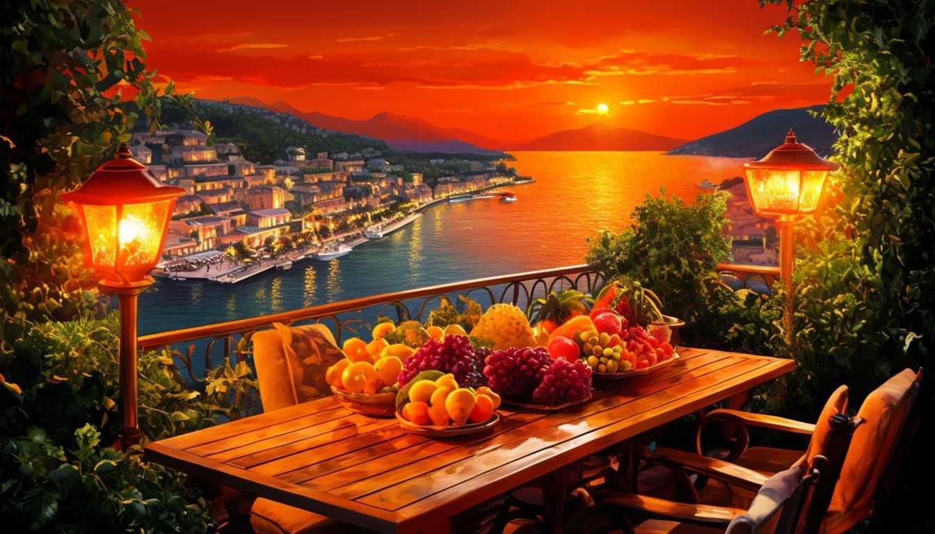 A picture of beautiful terrace summer view, somewhere on the French riviera.